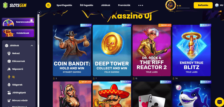 Mire számíthatsz a kaszinó részlegen Slotsgem